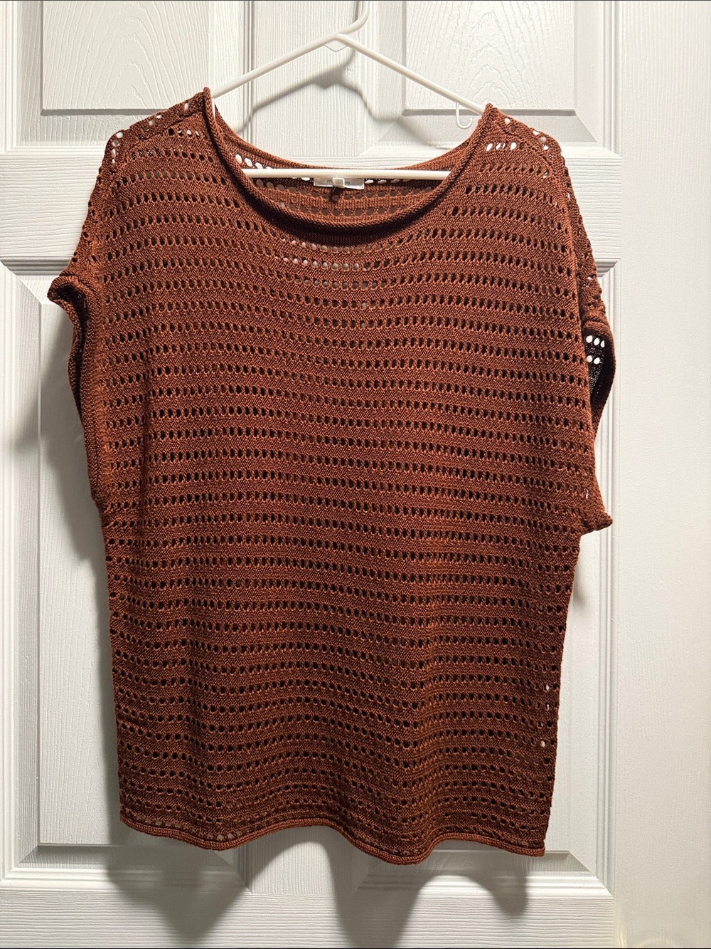 Open Knit Rust Brown Women’s Tank Top